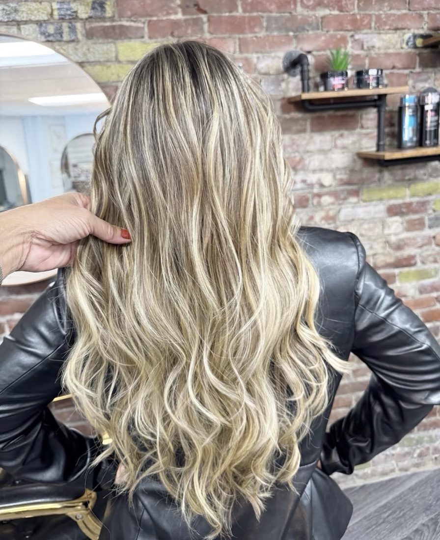 Bright, dimensional blonde highlights