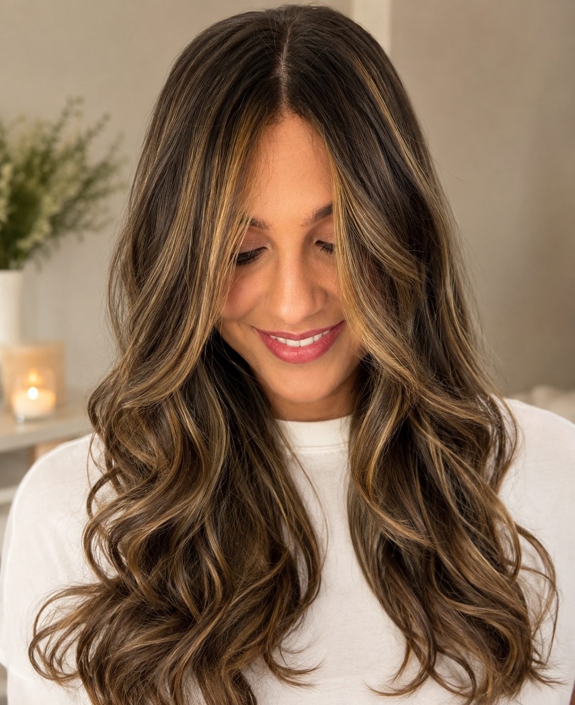 Brunette balayage waves at To Dry For