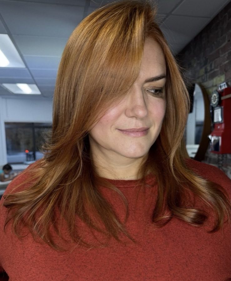 Warm copper tone, finished straight