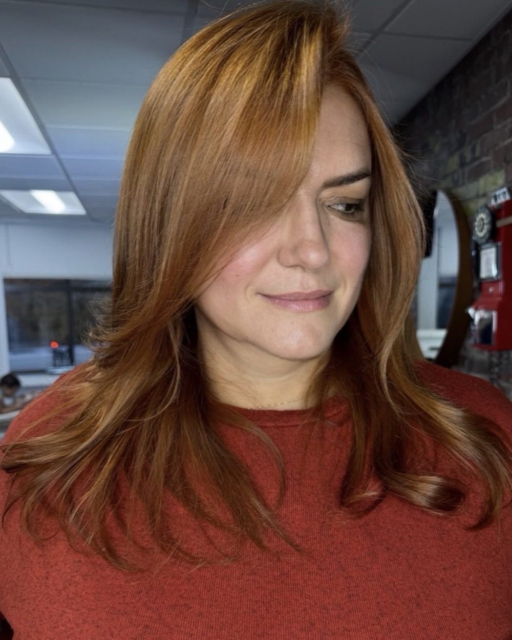Copper red color result, recent Instagram post