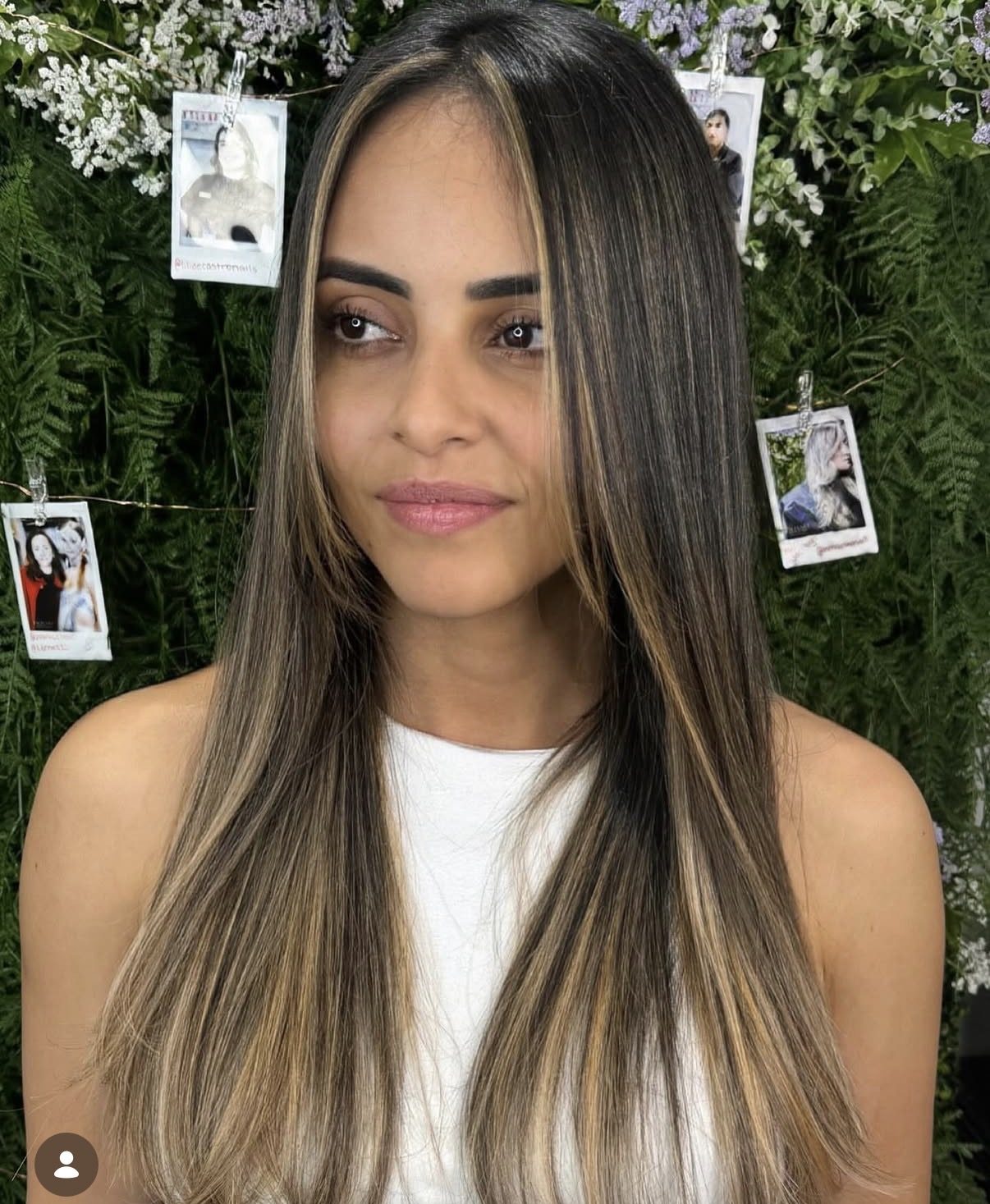 Sleek balayage, finished straight